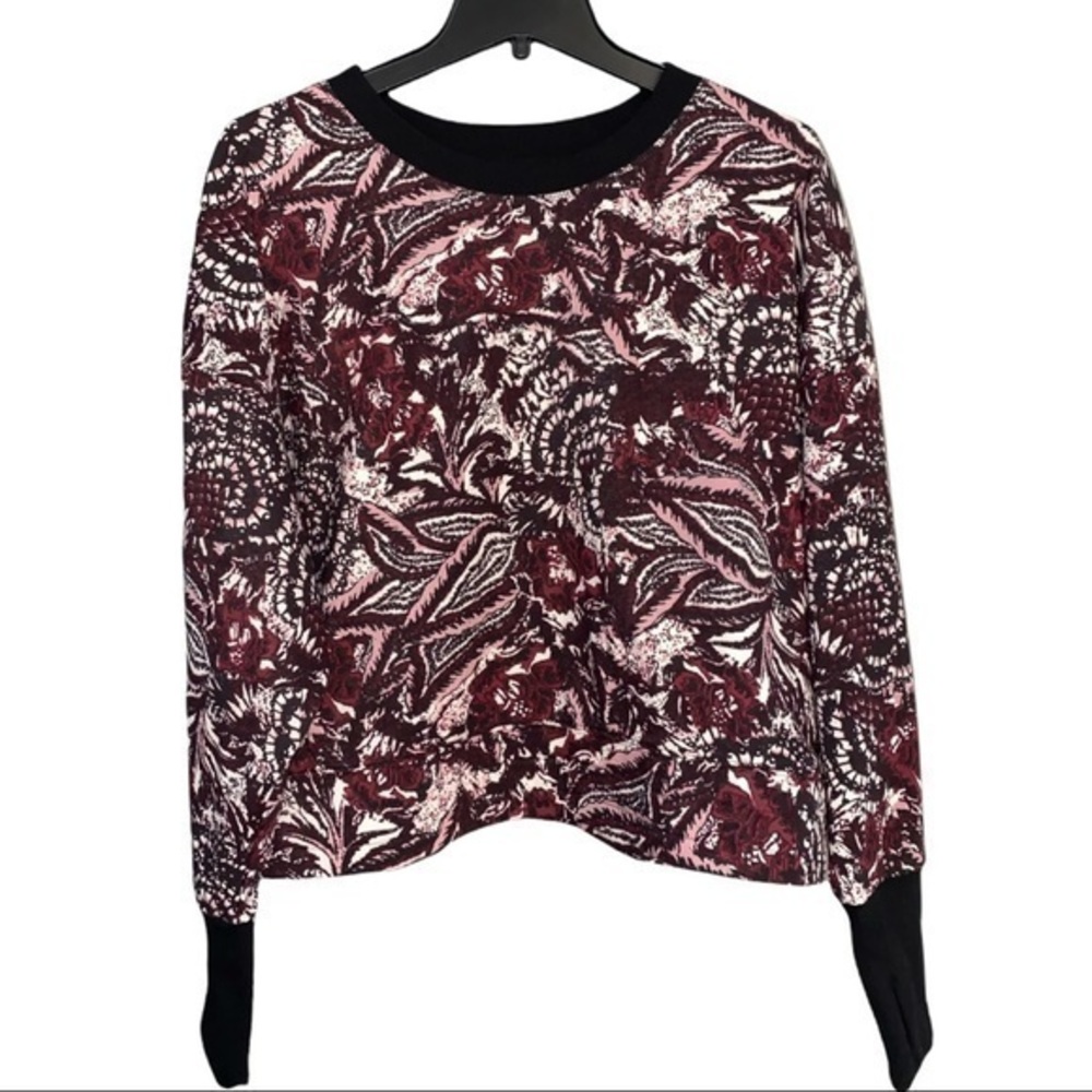Joie Floral Sweatshirt with Banded Cuffs and Thumbholes | XL | Cotton